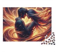 Pareja Puzzle 1000 Piezas Abrazo de Fuego Cartón para Adultos Noche Familiar para Decorar Mejor Regalo Oferta Precio Económico 38x26cm/1000pcs