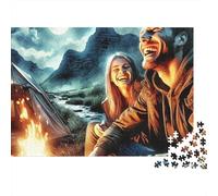 Pareja Puzzle 1000 Piezas Noche de Fuego Cartón Grueso para Toda La Familia Noche Familiar para Relajarse Oferta Mejor Regalo 70x50cm/1000pcs