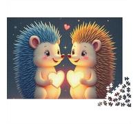 Pareja Rompecabezas 1000 Piezas Amor Erizo Cartón para Niños 12+ Reunión Amigos para Decorar Oferta Mejor Regalo 70x50cm/1000pcs