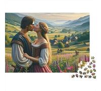 Pareja Rompecabezas 1000 Piezas Beso del Pueblo Cartón para Adultos Reunión Amigos para Decorar Mejor Regalo Oferta Precio Económico 52x38cm/1000pcs