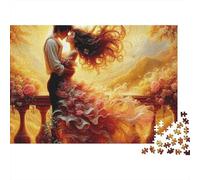 Pareja Rompecabezas 1000 Piezas Beso del Viento del balcón Cartón para Niños 12+ Reunión Amigos para Decorar Oferta Mejor Regalo 38x26cm/1000pcs