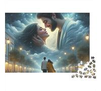 Pareja Rompecabezas 1000 Piezas Beso lluvioso Cartón Grueso para Adultos Decoración Pared para Decorar Mejor Regalo Oferta 70x50cm/1000pcs