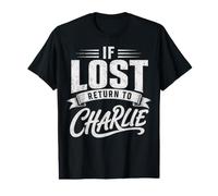 Parejas a Juego si se Pierden regresan a Charlie Funny Vintage Camiseta gráfica económica