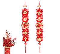Parejas de decoración de Año Nuevo Lunar Vietnamita - de Pared de borlas Rojas Festivas, símbolos Felices de Año Nuevo, Parejas Decorativas de Primavera para la decoración navideña asiática |