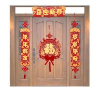 Parejas de festival de primavera - Juego de parejas de dibujos animados del año del dragón | Decoración de Año Nuevo Lunar 2024 Parejas chinas Decoración de primavera para puerta y ventana