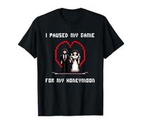 Parejas de jugadores pausan mi juego para luna de miel Gamer Wedding Set Camiseta