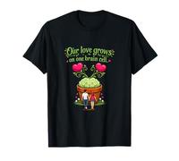 Parejas Una Célula Cerebral Amor Crece Divertido Diseño Romance Camiseta