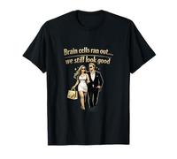 Parejas Una Célula Cerebral Cita Divertida Diseño Oro Mate Camiseta