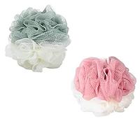 PARENCE - 2 esponjas de baño exfoliantes de baño de esponja de ducha para hombres y mujeres para exfoliar (2 unidades), color rosa y gris