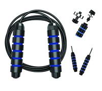 PARENCE.- 2m75 Cuerda de Salto ergonómica Ajustable/Rodamientos de Bolas/Cuerda de Acero recubierta de PVC/Mangos Antideslizantes de Espuma -
