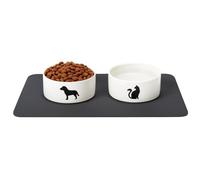 PARENCE.- alfombrilla antideslizante para perro y gato - Alfombrilla protectora de 30x40 cm para comida y agua - impermeable, fácil de limpiar, ideal para suelos limpios y secos