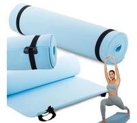 PARENCE. Alfombrilla de yoga y fitness 180 x 50 cm - Grosor 0,5 cm - Alfombrilla antideslizante con correa - Azul