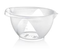 PARENCE. Bol graduado de 3 litros - Bol transparente con pico y escala de medición 0,5 a 3 L - Para cocinar y hornear - Seguro para lavavajillas y congelador - 24 x 27 x 14 cm