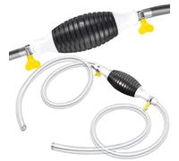 PARENCE - Bomba de succión manual para combustible, agua y aceite - Kit de sifón con castor de succión, manguera transparente de 2 m + abrazaderas - vaciado fácil y rápido