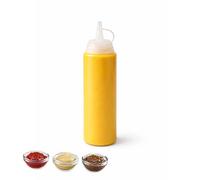PARENCE. Bote de salsa de 200 ml - Botella transparente para exprimir con tapa - Dispensador de cocina para kétchup, mayonesa, aceite y pastelería