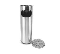 PARENCE.- Cenicero metálico elegante y duradero - Parrilla Amove y junta antideslizante - Cubo de basura metálico 2 en 1 con cenicero - 59x20cm