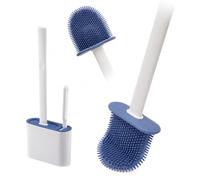 PARENCE. Cepillo de Inodoro de Silicona con Soporte 2 en 1 - Cepillo de Inodoro con Mini Cepillo Integrado - Adhesivo, Montaje en la Pared o en el Suelo - Secado rápido - Color elegido - 2 Pinceles