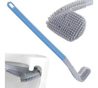 PARENCE - Cepillo de Silicona Curvo para la Limpieza del Inodoro o del baño - Colgador de Pared, Flexible, higiénico / 40x7x4,5cm, Color Aleatorio - Inodoro, baño