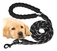 PARENCE.- Correa para Perros 120 cm Negra - Cuerda Estable con asa Acolchada de Confort - Correa para Perros pequeños, medianos y Grandes - Ideal para pasear, adiestrar y Seguridad