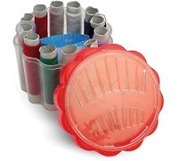 PARENCE.- Costurero con Hilos de Colores - Set de 12 Bobinas + Agujas | Kit de costura compacto y portátil | Hilo de coser multiusos para reparaciones, bricolaje, principiantes y viajes