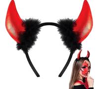 PARENCE.- Diadema de cuerno de diablo rojo y negro - Accesorios para disfraces de Halloween y fiesta - para niños y adultos - 19,5 x 17 cm - Color aleatorio
