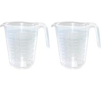 PARENCE.- Dispensador de plástico 1L - Medición precisa, gran capacidad 1000ML, mango ergonómico - negro Graduación/Cocina (Paquete de 2)