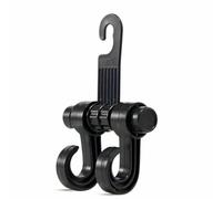 PARENCE.- Gancho doble para reposacabezas - 1 pieza = 2 ganchos + soporte - Almacenamiento de asientos de coche para bolso, abrigo, bolso, compras - Accesorio antideslizante universal
