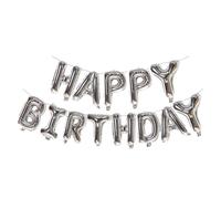 PARENCE.- Globo Inflado Feliz Cumpleaños - Decoración Cumpleaños Festivo - 17 cm - Niños y Adultos - Color aleatorio: paquete negro y dorado o paquete plateado