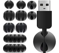 PARENCE - Juego de 10 organizadores de cables con clips autoadhesivos - Di adiós a los cables enredados