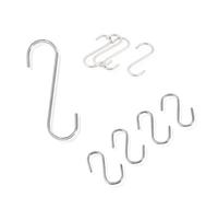 PARENCE.- Juego de 13 ganchos metálicos en S - 3 tamaños (10 cm, 6 cm, 3,5 cm) - Multiusos para cocina, baño, jardín y almacenaje