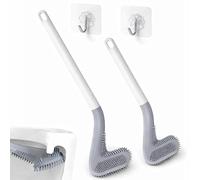 PARENCE. Juego de 2 cepillos de Silicona para Inodoro - Cepillo Flexible - Soportes de Pared - diseño Moderno - Color Aleatorio - 2 Piezas