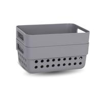 PARENCE.- Juego de 2 cestas pequeñas de plástico - cestas multiusos 350 ml, 12 x 7,5 x 5 cm, cocina, baño, oficina, organizador práctico