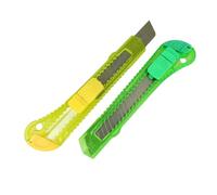PARENCE.- Juego de 2 cortadores de cuchilla retráctil - seguridad y precisión para todos sus trabajos - 2 piezas en color aleatorio