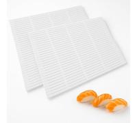 PARENCE.- Juego de 2 esterillas de sushi semirrígidas - Esterillas enrollables 24x21 cm - Accesorios de cocina reutilizables e higiénicos - Ideal para caquis caseros - Color blanco - 2 piezas