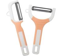 PARENCE.- Juego de 2 peladoras de cocina - Cuchillas de acero inoxidable - Accesorios de cocina para frutas y verduras - Mango ergonómico - Color aleatorio