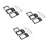 PARENCE. Juego de 3 Juegos de Adaptador para Tarjeta SIM - 4 Piezas por Kit - Nano SIM, Micro SIM y Adaptador Extractor - Compatible con Todos los teléfonos
