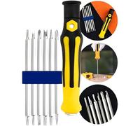 Parence.- Juego de destornilladores de precisión 13 en 1 - Mango ergonómico + puntas especiales TORX, planas, cruz, triallas, triangular, U - Herramienta de reparación electrónica, teléfono, PC