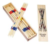 PARENCE.- Juego de Mikado Hecho de Madera - Juego de Mesa clásico para niños y Adultos - Palos de Colores en Caja de Madera - Destreza y concentración Ideales para la Familia, Viajes y Regalos