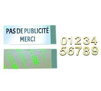 PARENCE. - Kit de 2 piezas útiles para el hogar/placa sin pub + número de puerta color dorado (número 0)
