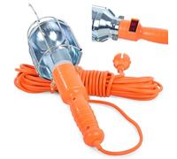 PARENCE - Lámpara portátil de garaje de 230V con gancho Toma E27 hasta 60W Lámpara de trabajo con cable de 5 m Interruptor ON/OFF Lámpara de mano certificada CE en el lugar - Bombilla no suministrada
