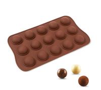 PARENCE.- molde de bolas de silicona con 15 cavidades - para chocolates, caramelos, cubitos de hielo, mini postres - resistente a -40°C a +230°C - diámetro 2,5 cm - 21 x 10,5 cm