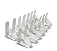 PARENCE. Pinzas de mantel de plástico blanco - Juego de 14 pinzas - Accesorio para la mesa 4,5 cm - Soporte para mantel por dentro y por fuera - 14 piezas