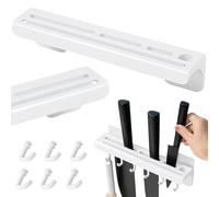 PARENCE - Portacuchillos de pegamento montado en la pared - Portacuchillos y utensilios de cocina - Organizador multifuncional con gancho - Blanco
