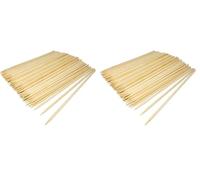PARENCE.- Set de 100 tubos de madera/parrilla, pinchos, frutas, verduras, palas de madera - 100 piezas, 25cm (Paquete de 2)