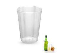 PARENCE.- Set de 15 vasos de plástico reutilizables de 500ml - vasos rígidos de polipropileno (PP) - ideales para fiesta, camping, barbacoa, evento - resistentes, lavables, apilables