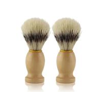 PARENCE.- Set de 2 brochas de afeitar para hombre - Mango ergonómico de madera | Accesorios para barba y espuma de afeitar | 2 habitaciones