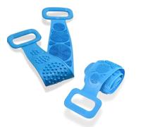 PARENCE.- Set de 2 Cepillos de Ducha de Silicona - Esponja Exfoliante de Espalda y Cuerpo con Mangos | Guante de baño para masaje y peeling | Limpieza profunda, suave y reutilizable