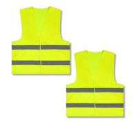 PARENCE.- Set de 2 chalecos de seguridad amarillos - Talla universal, chaleco de seguridad reflectante, norma CE, ideal para ciclismo, jogging, trabajo en carretera y outdoor - 2 piezas