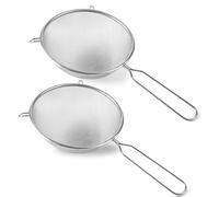 PARENCE.- Set de 2 coladores de cocina 21 cm - Colador de malla fina | Harina, arroz, caldo, jugo Filtro | Pantalla redonda con asa y soporte