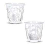 PARENCE.- Set de 2 cubos de oficina blancos 18L - Papeleras de plástico 27,5x25cm - Dormitorio, aula, baño - 2 piezas